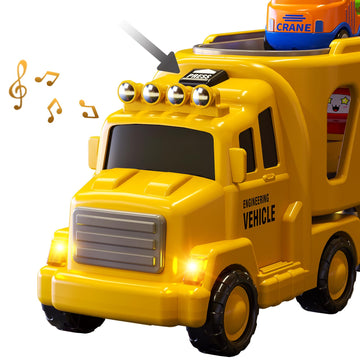 Temi Construction Engineering Toys For 3 4 5 6 7 8 Years Old Kids - Truck Toys For Kids, Transport Vehicle Carrier Truck, Boy Cars Ttoys, Friction Power Toy Cars, Toy Sets, Gift Toys For Ages 3