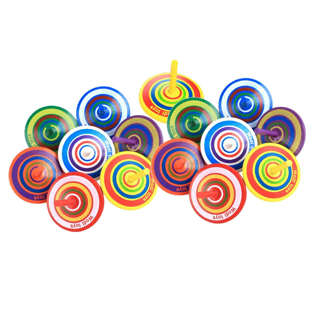 15X Wooden Spinning Top Montessori Intelligence Development Toys Multicolor| Other Games|Toys & Hobbies