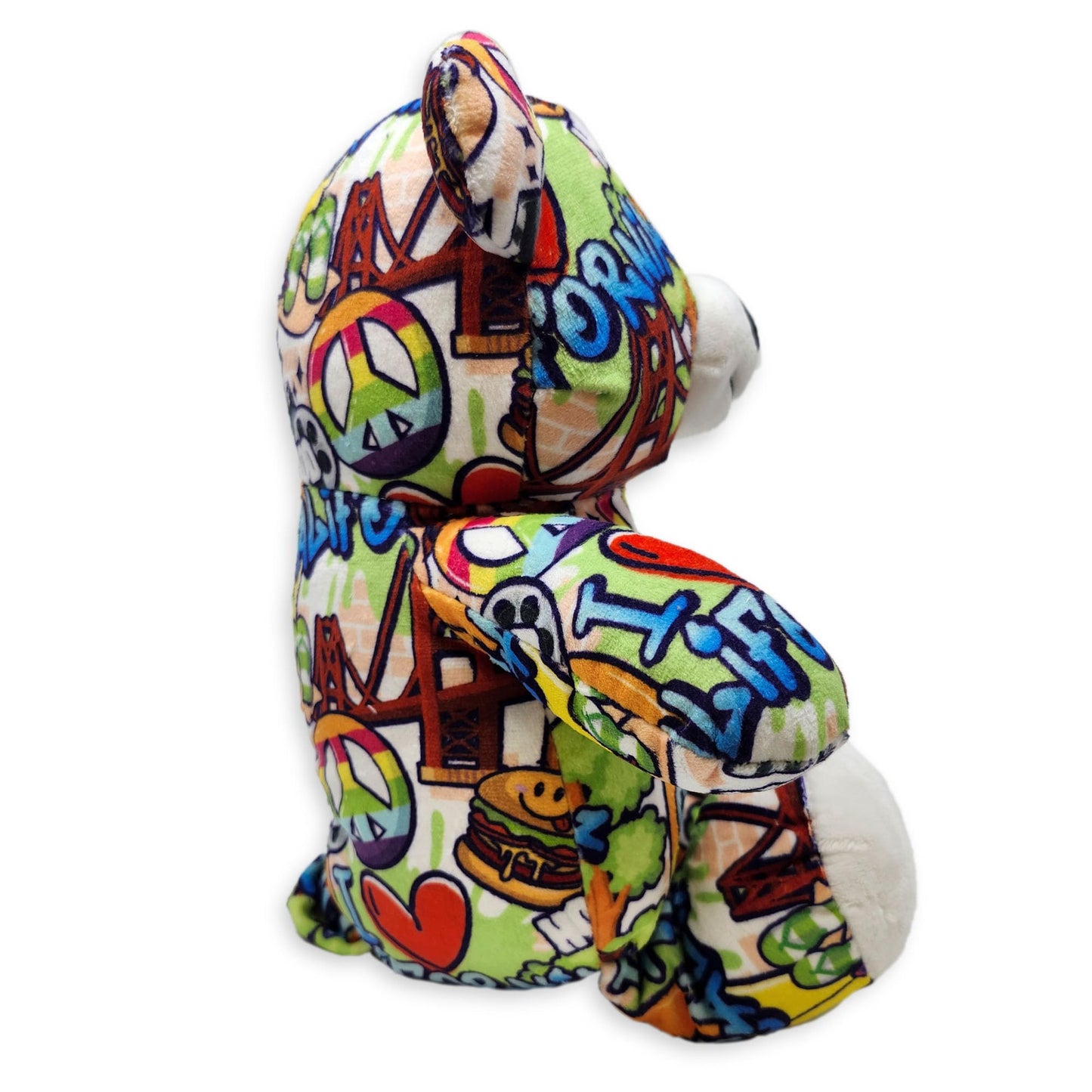 PLUSHOLOGY Plush Teddy Bear - Eco-Friendly Multicolored Stuffed Animal, 10" Tall, Soft Velboa for Kids & Adults, Model 156064