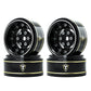 Treal 1.0 Beadlock Wheels Deep Dish Rims (4P) For Scx24 Ax24 Fcx24 Trx4M 1/24 1/18 Crawler Car-Type F(Black)