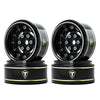 Treal 1.0 Beadlock Wheels Deep Dish Rims (4P) For Scx24 Ax24 Fcx24 Trx4M 1/24 1/18 Crawler Car-Type F(Black)
