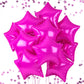 18 Inch Hot Pink Star Balloons, 10 Pcs Hot Pink Star Shape Foil Balloon Helium Balloons, Big Mylar Star Balloons For Wedding, Ba
