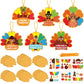 Dinifee 30 Set Religious Thanksgiving Turkey Crafts Kits for Kids DIY Enter with a Thankful Heart Sign Craft Religious Give Than