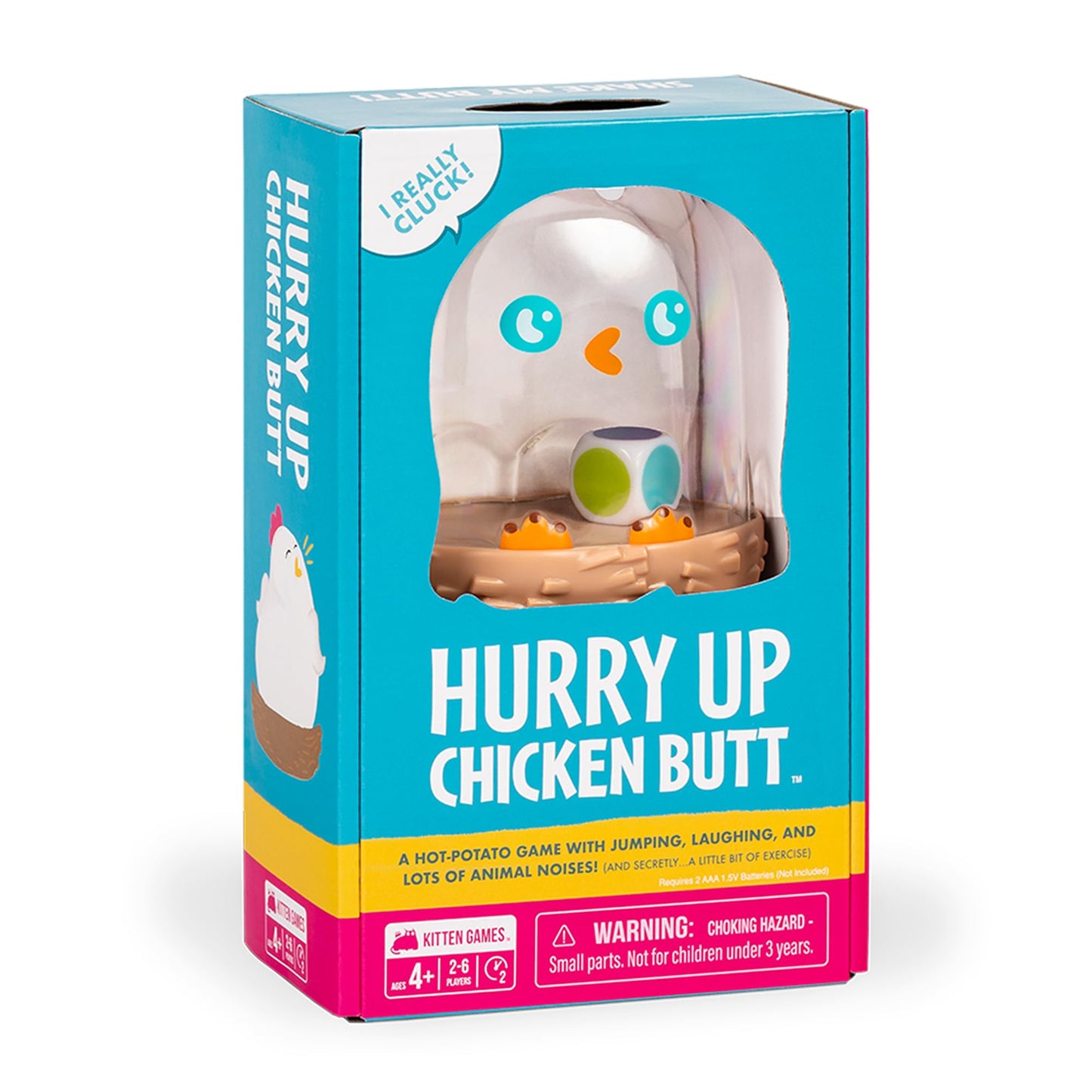 Exploding Kittens Hurry Up Chicken Butt Card Game - 2-6 Players, Ages 4+, Fun Family Game, Cardstock, White, Model HUCB-CORE-3