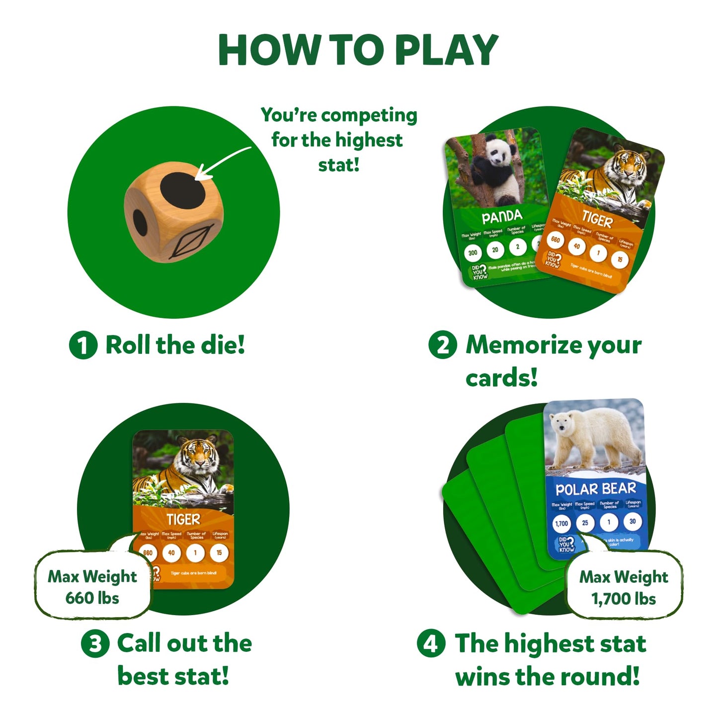 Skillmatics Trump Card Game - Rank Up Animals, Memory Game, Perfect for Boys, Girls, Kids, and Families Who Love Board Games, Tr