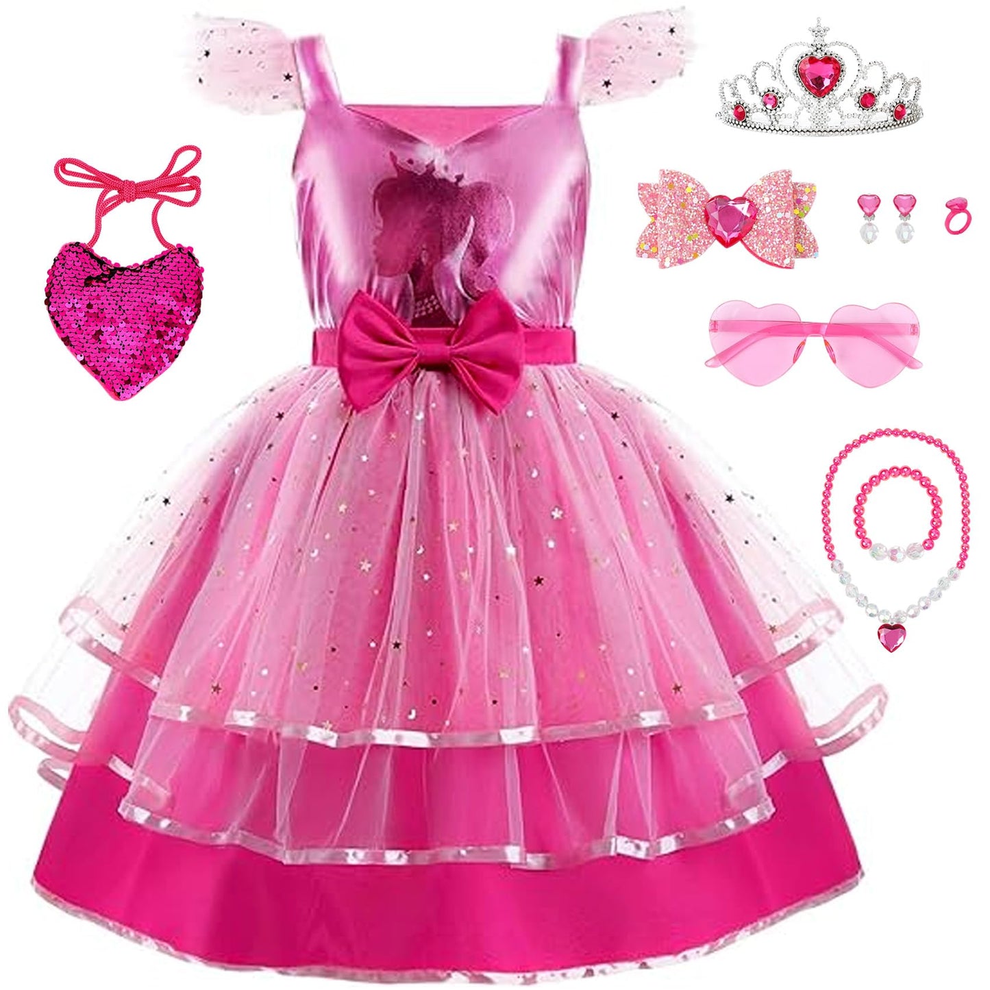 Wyb Girls Costume Dress Cosplay Dress Birthday Party Movie Dress Up For 4-10 Years Kids Outfits (4-5Y)
