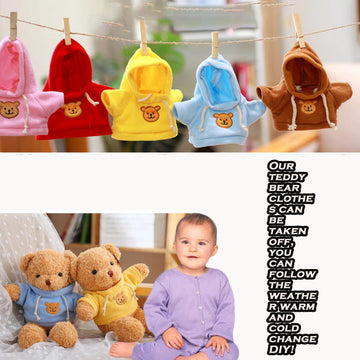 Chelei2019 11.8' Teddy Bear Stuffed Animal Cute Teddy Bear With Hoodie Plush Toy For Kids,Pink