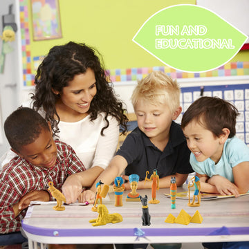 Lebery Ancient Egypt Toys Egyptian Toy For Kids Miniature Egyptians Figurines Set Pyramid Mummy Playset Egyptian Party Decorations Supplies Birthday Surprise For Boys Girls - 12Pcs