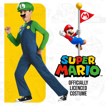 Nintendo Super Mario Brothers Luigi Classic Boys Costume, Large/10-12