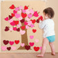 Boao 50 Pieces Detachable Heart Ornaments DIY Felt Valentine Tree Set with 4 Transparent Wall Hooks Valentines Day Hanging Deco