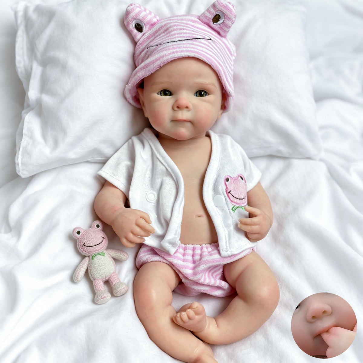 Gileutay 12 inch Lifelike Reborn Baby Dolls Full Body Silicone Baby Doll Girl Realistic Newborn Dolls that Look Like Real Life B