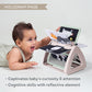 Taf Toys Black & White Rattling Spinning Book High Contrast Newborn Baby Toy 0-6 6-12 Months With Mirror For Visual Stimulation,