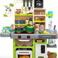 Red Kids Play Kitchen Set, Toddler Kitchen Playset With Sound & Light, Cooking Stove With Steam, Play Sink, Play Food Toy And Ki