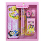 WingsCreations Kids Girls All in One Princess Theme Stationery Set with 1 Pencil Box Case 2 Pencils 6 Crayon Colours1 Ruler Comb