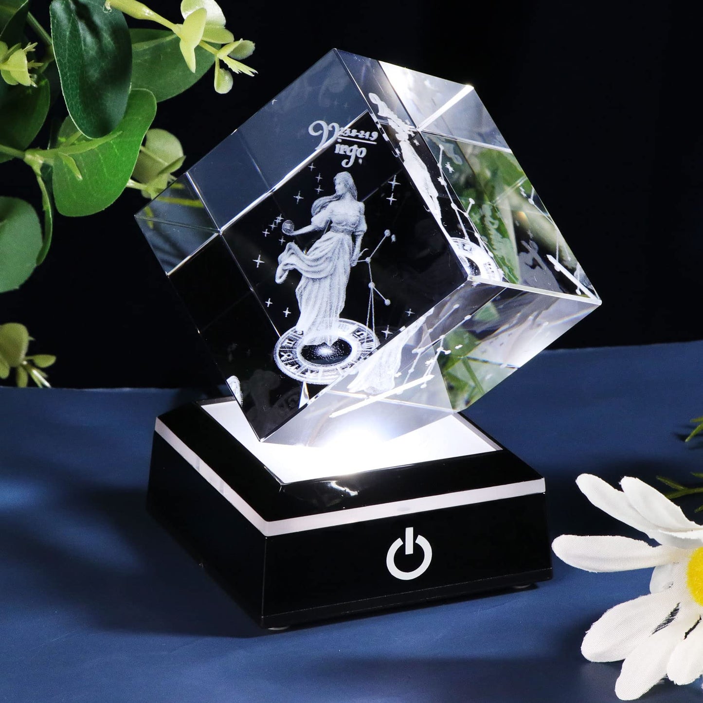 3D Crystals Virgo Zodiac Astrology Gifts For Women Men,Virgo Glass Figurine Decor Constellation Stuff Auguest September Birthday