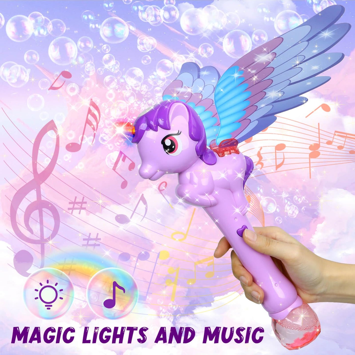 Joneg Unicorn Toys For Girls Age 3-8, Bubble Machine For Kids, Bubbles Wand Toy For Girl Ages 4-6, Birthday Party Gifts For 3 4