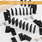 Hungdao 24 Pack Mini Dominoes Set Bulk Double 6 Dominoes Wooden Miniature Classic Board Games Party Favor Travel Box Educational Toys For Adults With Brown Wood Case