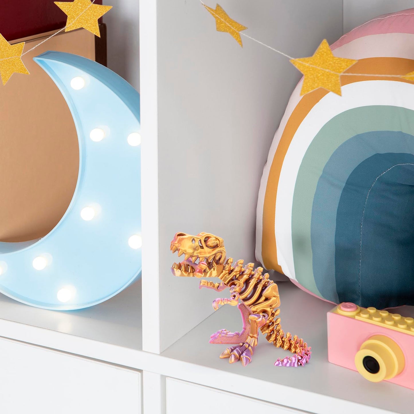 FunisFun 3D Printed Dragon with Articulated Bones for mature-themed  3D Printed Dinosaur Fidget Toys Decor for Stress Relief (Red-Gold-Purple  1P)