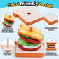 Kizh Wooden Sandwich Sorting Stacking Toys Play Food Set For Toddlers Preschool Educational Montessori Toys Fine Motor Toys For Kids Boys Girls