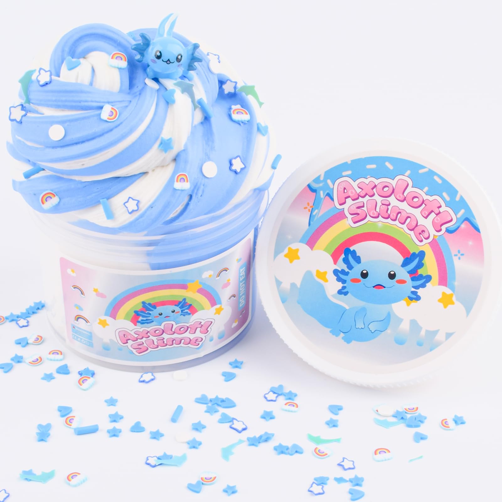 Blue Axolotl Slime  Axolotl Butter Slime Kit  Scented Slime Party Favors for Kids  Super Soft  Non-Sticky  Stretchy  Stress Relief Toy  Birthday Gifts for Boys & Girls