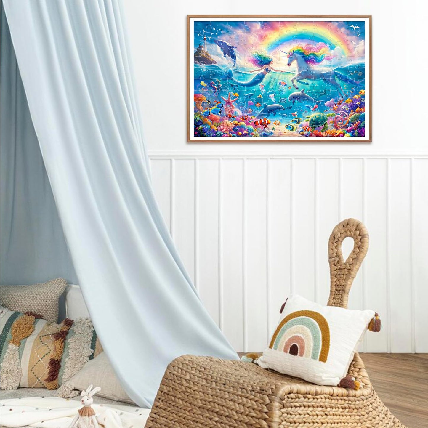 100 Piece Puzzles For Kids Ages 6-8 8-10 Mermaid Unicorn Puzzle For Girls 4-6 Years Old 100 Piece Jigsaw Puzzle For Adults Toddl