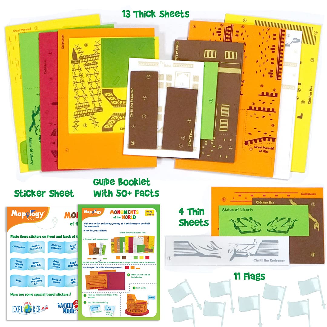 Imagimake Mapology Monuments Of World | 3D Puzzles For Kids Ages 8-10 | Learning & Educational Toys For Kids 5-7 | Puzzles For K