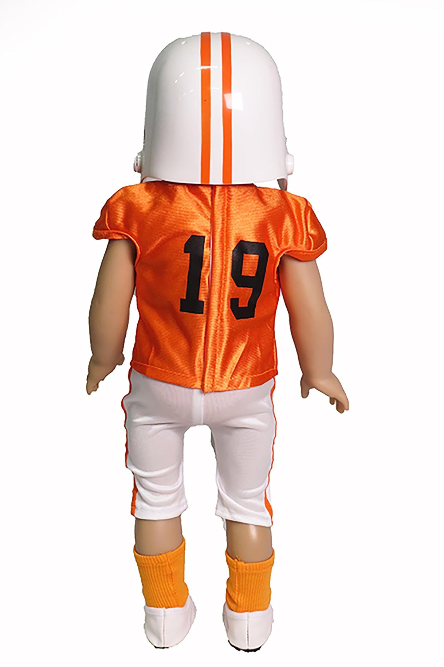 Orange and Black Football Uniform 6pc for 18-Inch Dolls | enhanced Quality & Trendy Design | Dolls Clothes