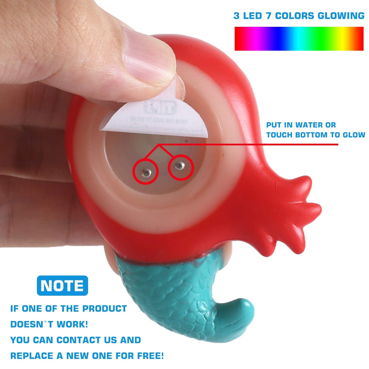 Laxdacee No Hole Bath Toy, 12 Pack Light Up Animal, Flashing Color Tub Toys For Toddler Swimming Pool Party Bathtub Bathroom Sho