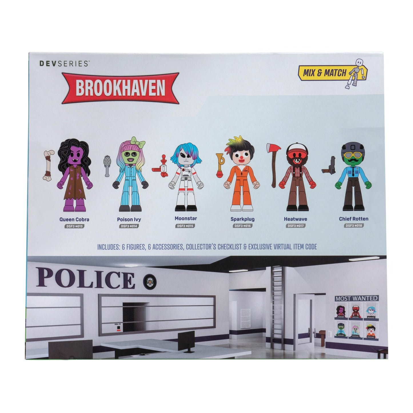 Brookhaven's Most Wanted - Six 2.75-Inch Mix-and-Match Figures with Unique Accessories and limited availability Virtual Item Code