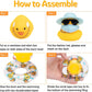 Wonuu Car Duck Rubber Duck Car Ornaments Duck Car Dashboard Decorations With Cute Headband Swim Ring Necklace Sunglasses, A-Cowboy Hat White Black Spot
