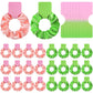 Janinka 24 Set Pink and Green Hair Scrunchies Witch Party Favors Gift Silk Elastic Hair Tie with Cards Witch Themed Party Access