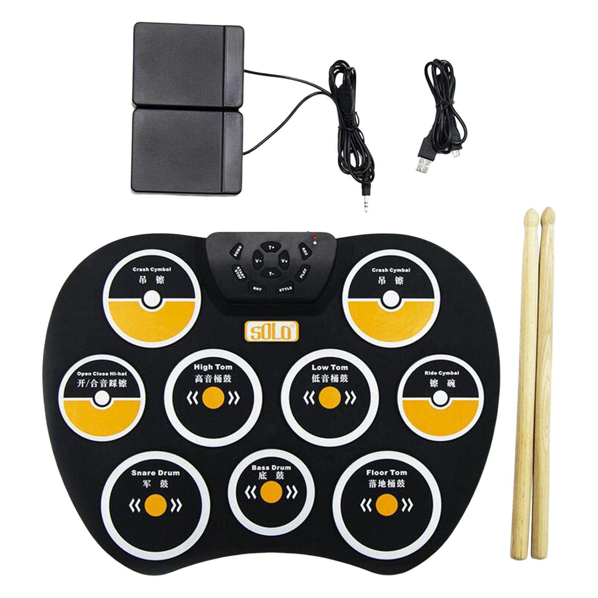 Lichts Portable Electronic Drum Kit Drum Sticks With Record For Kids Beginners