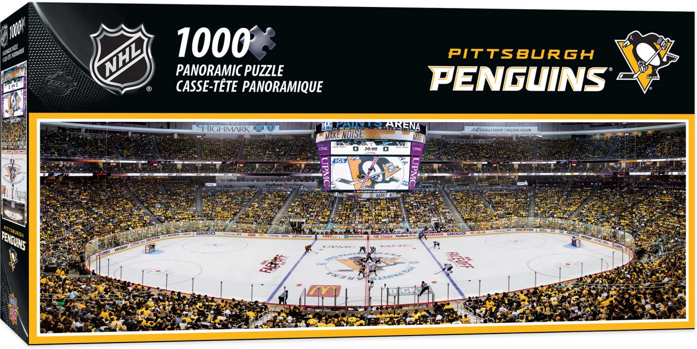 Masterpieces 1000 Piece Sports Jigsaw Puzzle - Nhl Pittsburgh Penguins Center View Panoramic - 13'X39'