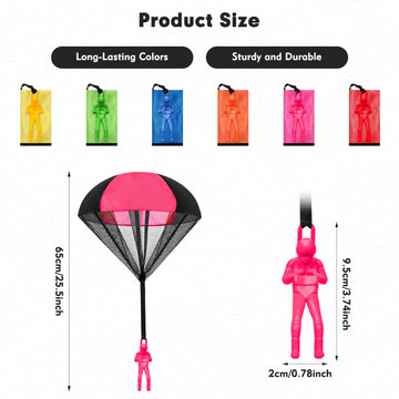 6 Pcs Parachute Toy  Tangle Free Ourdoor Parachute Toys for Kids  6 Flying tossing Toys  Indoor & Outdoors