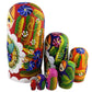 Winterworm 7Pcs Red Flowers And Berries Wooden Russian Nesting Dolls Matryoshka Russian Doll