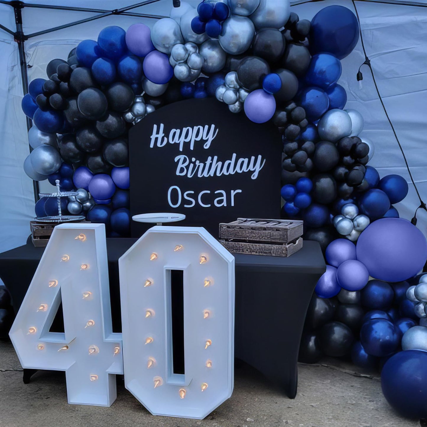 Paready Metallic Balloons Set - Blue, Black & Silver - Rubber Party Balloons for Kids & Adults - Birthday, Wedding, Baby Shower