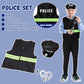 Vicenpal 4 Sets Kids Dress Up Costumes Police Officer Costume Doctor Construction Worker Fireman Costume Scientist Lab Dress Up