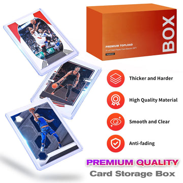 Arjiekwei 3'X4' Card Sleeves Hard Plastic, Baseball Card Protectors Hard Plastic, Premium Card Sleeves For Trading Cards, Card Holder For Sports Baseball Football Game Cards (100 Hard Sleeves)