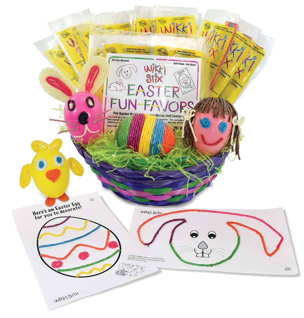 Wikki Stix Easter Fun Paks, 50 Fun paks with 8 and an Easter Activity Sheet, Made in The USA!