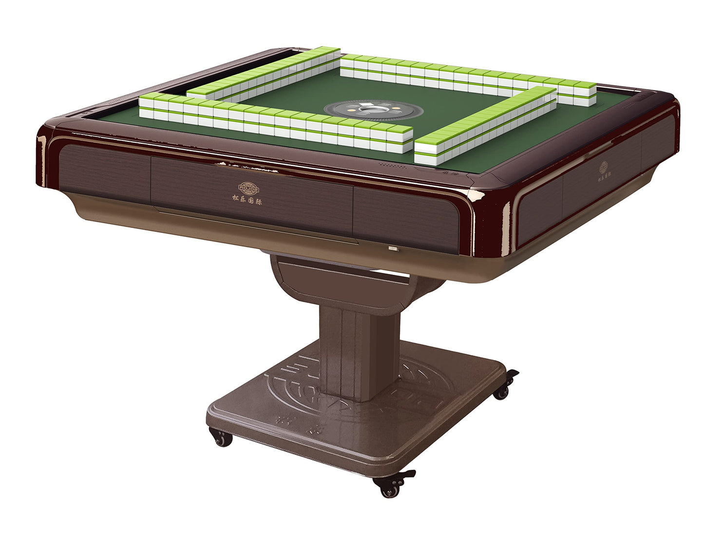 Folding Automatic Mahjong Table 40Mm American Mahjong Numbered Tiles Foldable Style With 2 Sets Of Tiles + 4 Racks Built-In Hard