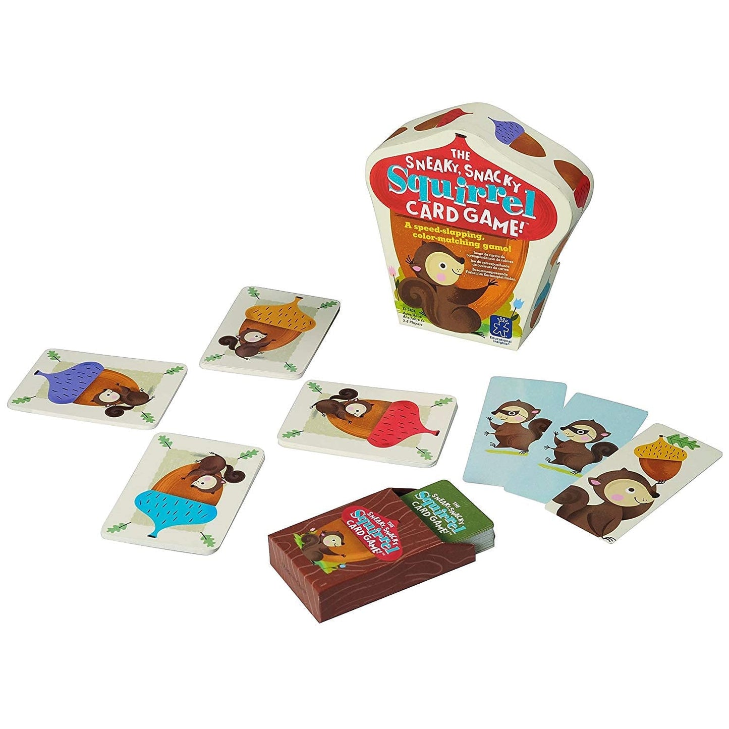 Educational Insights Sneaky Snacky Squirrel Card Game, Brown, Model EI-3404, Cardstock Material