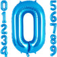 Blue Number 0 Balloon 40 Inch, Big Large Foil Helium Number Balloons, Jumbo Giant Mylar Number 0 Balloons For Birthday Party Dec