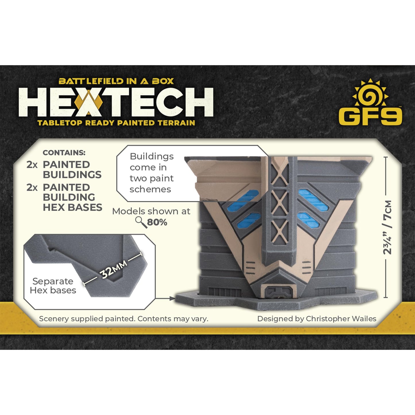Gf9: Hextech Trinity City: Condo - 2X Fully Painted Buildings, Battlefield In A Box, Tabletop Ready Painted Terrains, Rpg Accessories