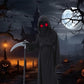 Clothand Grim Reaper Costume Kids Set, Death Scary Halloween Costumes For Kids Boys, Scary Ghost Cosplay Outfit Halloween Party