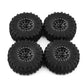 1.0 Beadlock Wheels and Tires 4pcs Aluminum Rim with 7mm Sleeve for RC Crawler Axial SCX24 Gladiator Bronco C10 Deadbolt AX24 TR