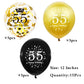 Shuntai 55Th Birthday Decorations For Men Women Black And Gold 55Th Birthday Balloons Latex Confetti Balloon 55 Years Old Annive