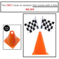 7Inch Orange Racing Traffic Cones Party Decoration With Racing Checkered Flags,11Inch Safety Sport Training Plastic Cones With R