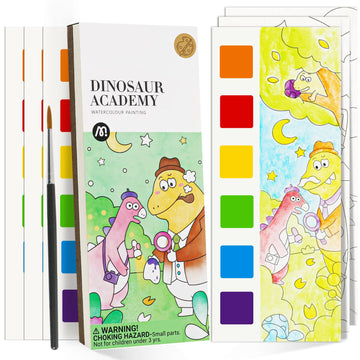 Watercolor Painting Coloring Books Arts & Crafts Kit, Pocket Watercolor Paint Bookmarks, Mess Free Paint With Water Set, Travel Activities Art Party Favors Exchange Birthday Valentine'S Gifts For Kids