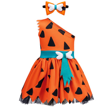 Spooktacular Creations Baby Caveman Costume For Girls, Toddler Halloween Cavegirl Jumpsuit For Girls, Baby Halloween Costume Cosplay Parties (12-18 Months)
