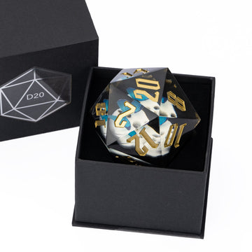 Cusdie Large D20 Dice 55mm with Sharp Edges, D&D 20 Sided Dice, Handmade Dice DND Giant D20 for Dungeons and Dragons RPG, Table